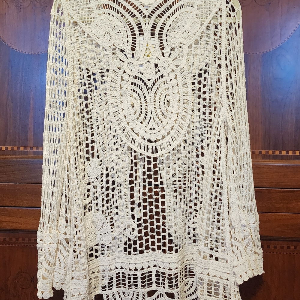 Cream Open-Knit Cardigan - Picture 3 of 6